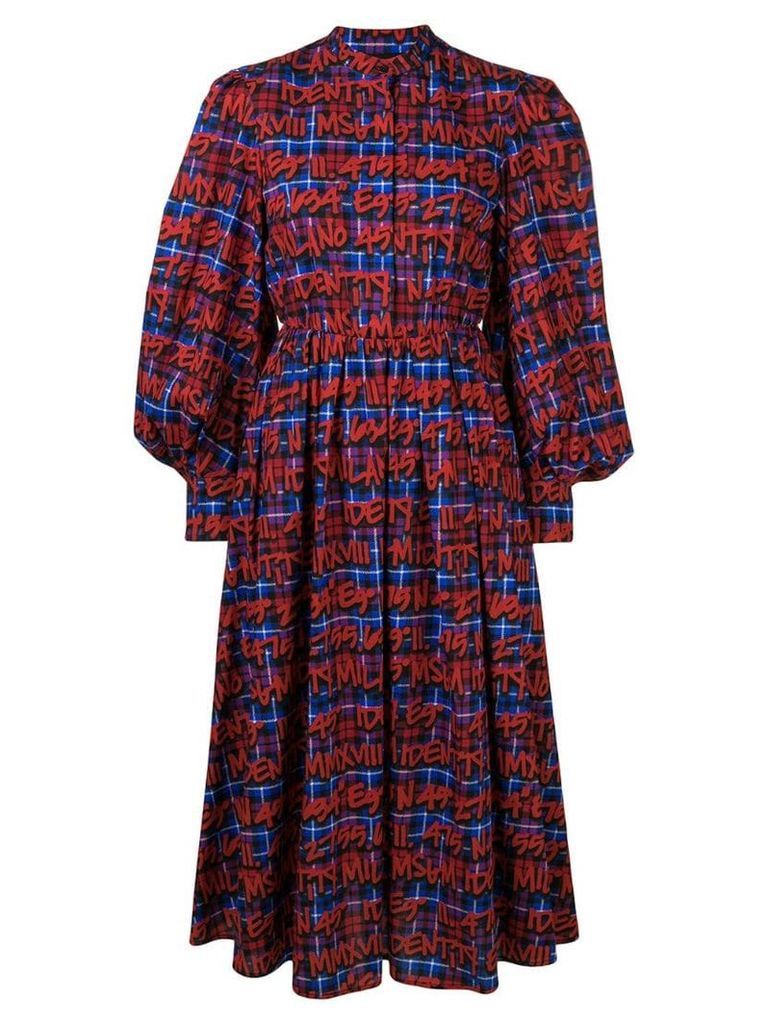 MSGM printed checked dress - Red
