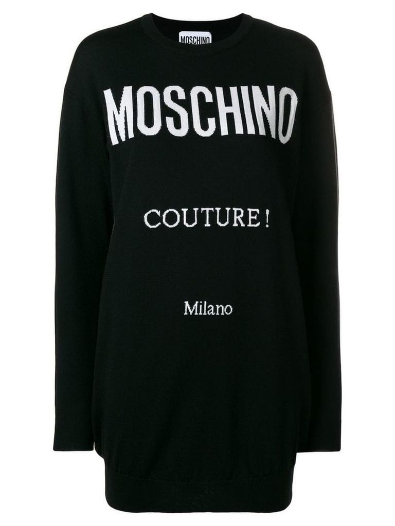 Moschino logo intarsia knit dress - Black