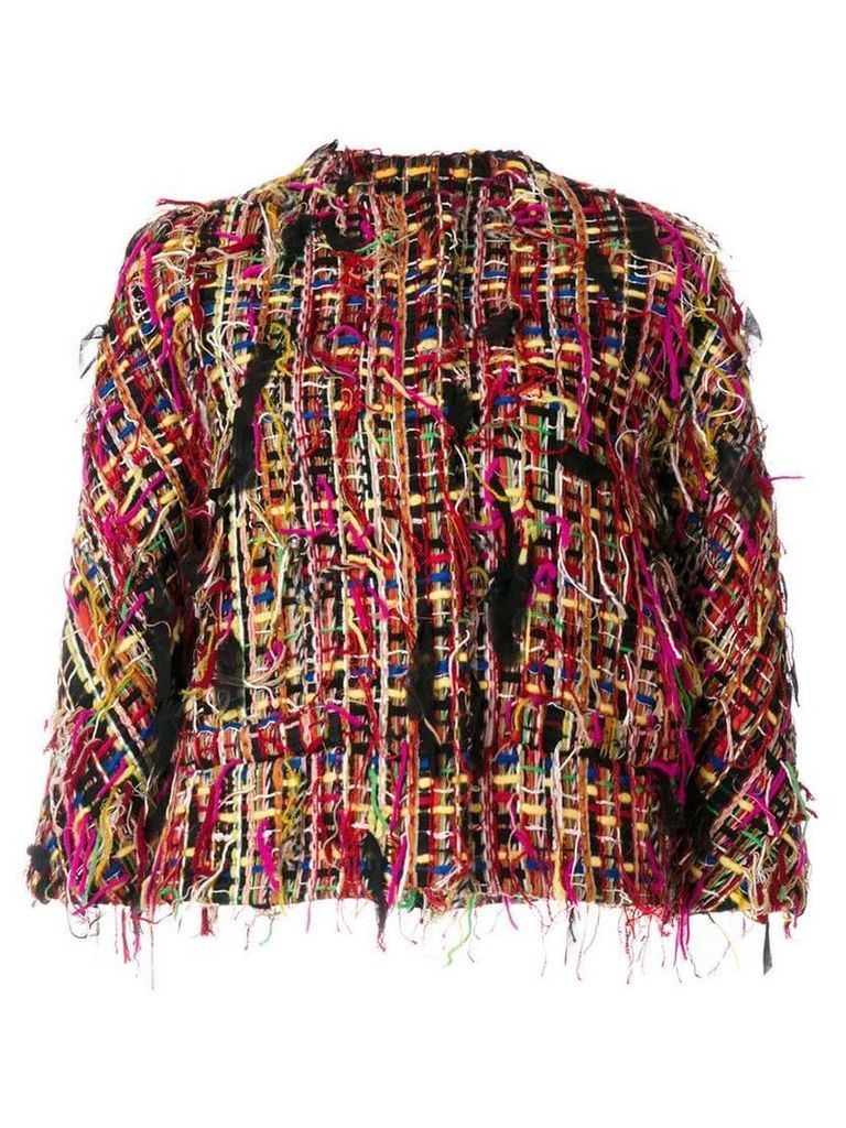 Alexander McQueen cropped tweed jacket - Multicolour