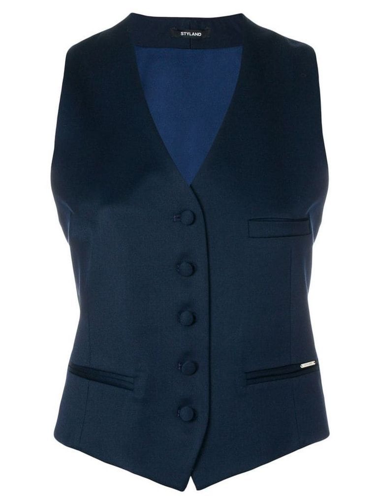 Styland button waistcoat - Blue