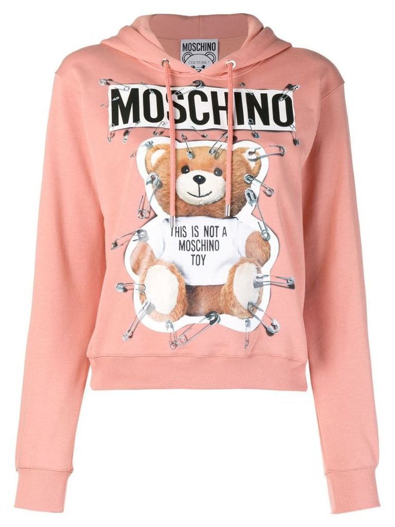 Moschino safety pin Teddy Bear hoodie - Pink