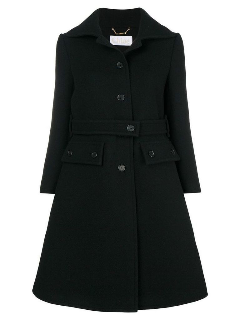 Chloé buttoned up longsleeved coat - Black