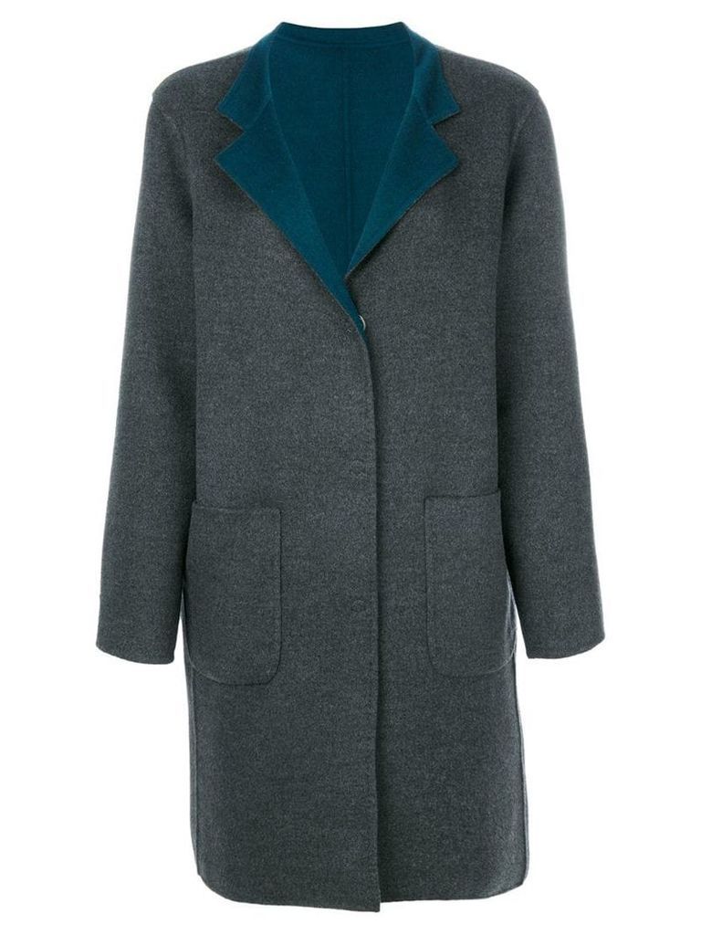 Manzoni 24 contrast lapel coat - Grey
