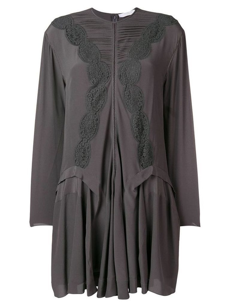 Chloé embroidered shirt dress - Grey