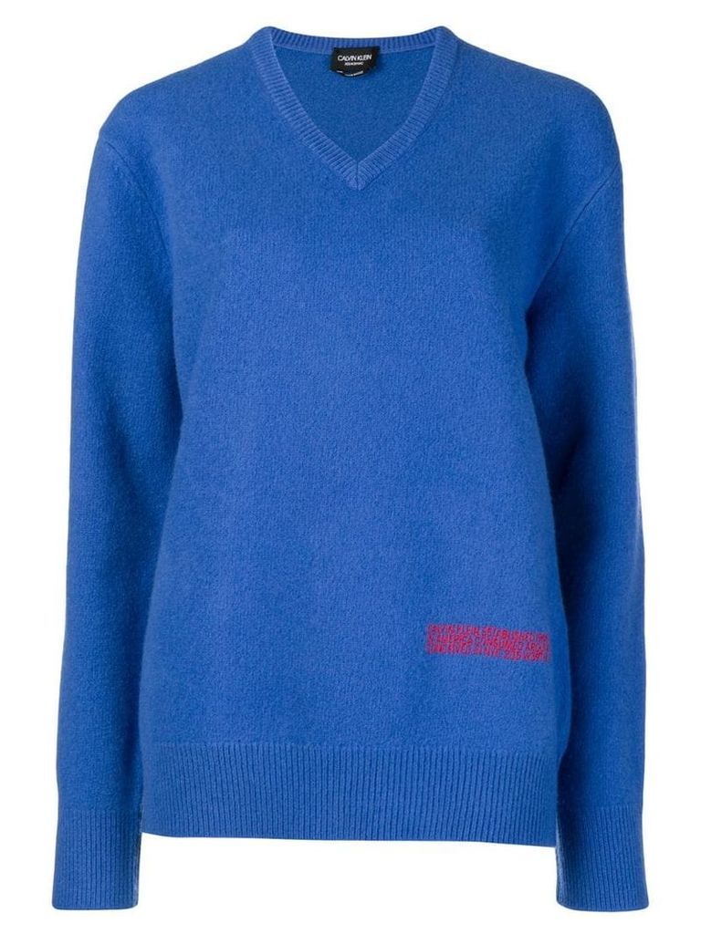 Calvin Klein 205W39nyc embroidered sweater - Blue