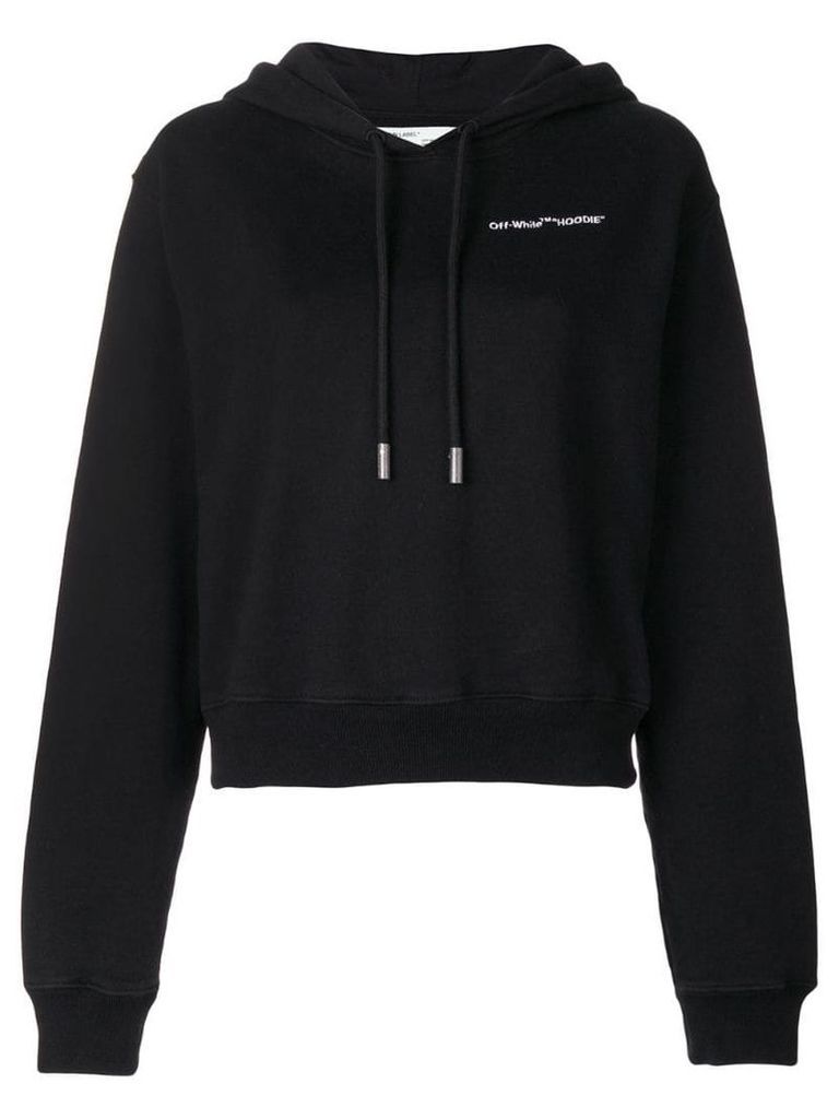 Off-White logo print hoodie - Black