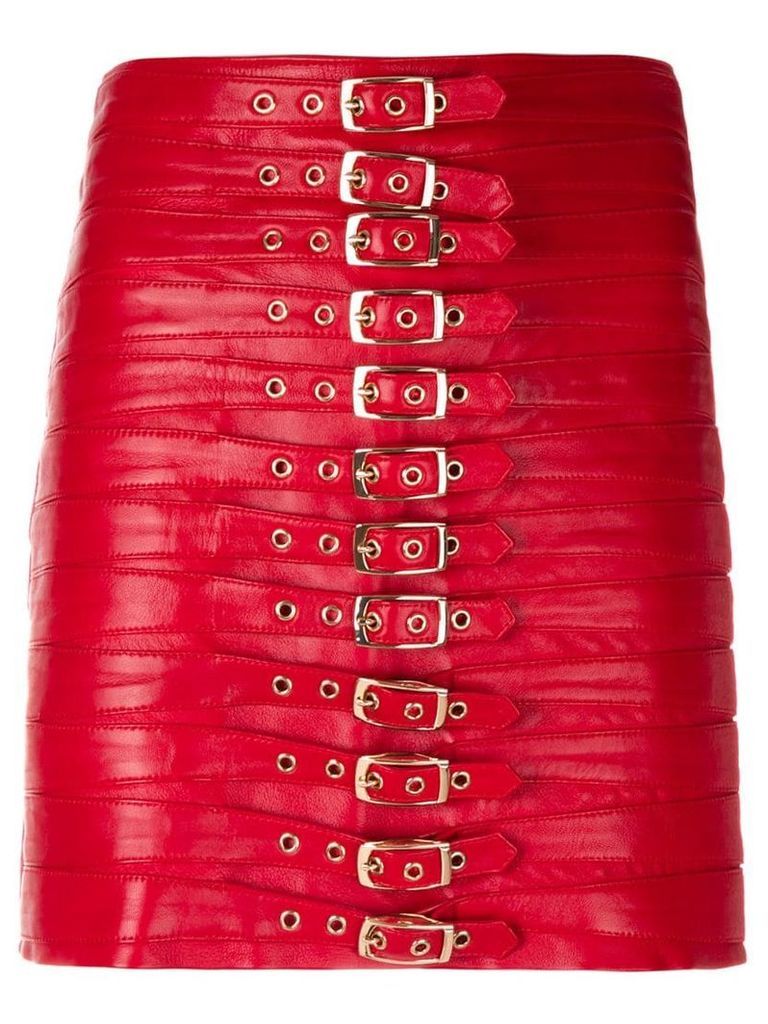 Manokhi front buckle skirt - Red