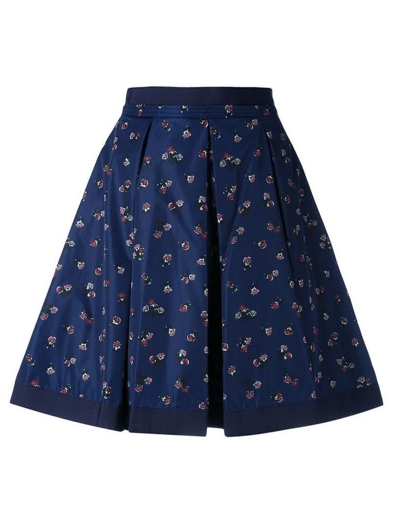 Moncler flower print skirt - Blue