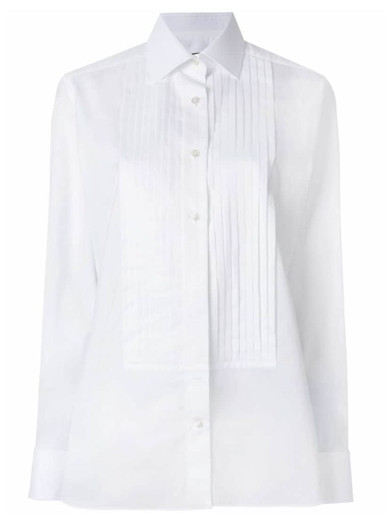 Tom Ford pleated placket shirt - White
