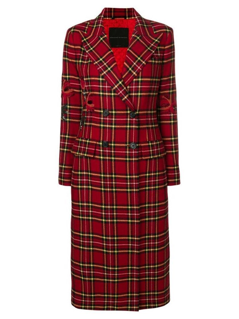 Ermanno Scervino double breasted long coat - Red