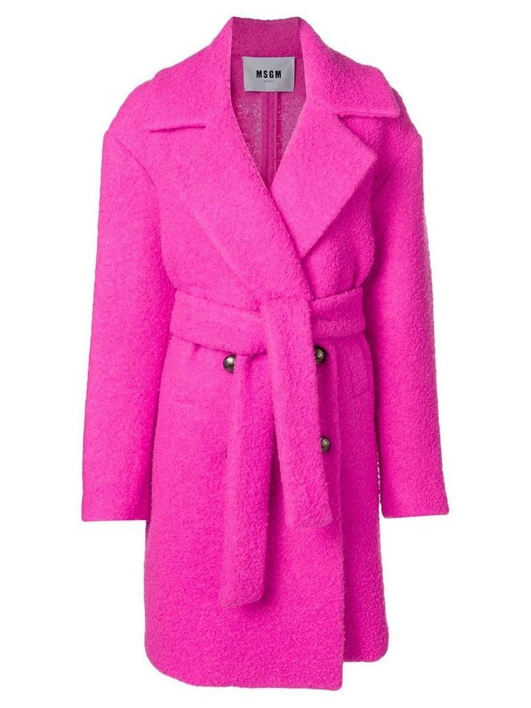 MSGM belted teddy coat - Pink