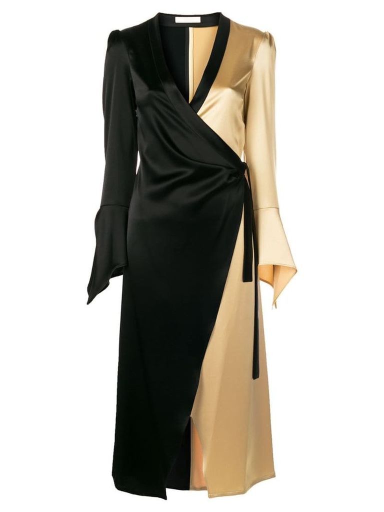 Ssheena colour block wrap dress - Black