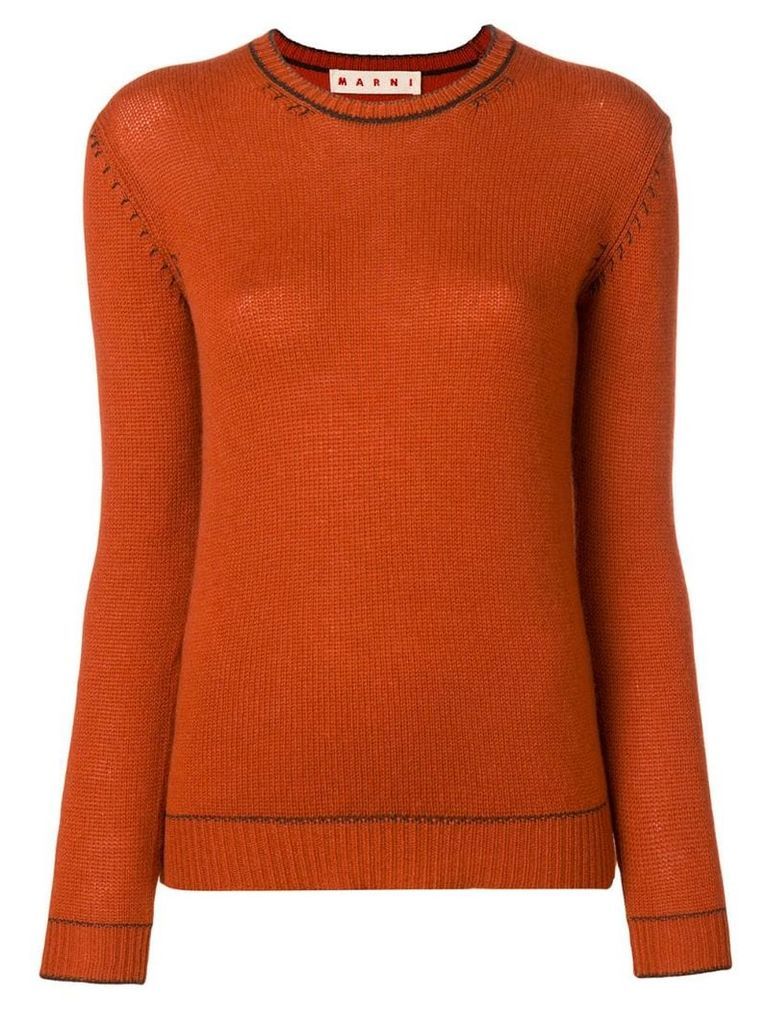 Marni contrast stitch jumper - Orange