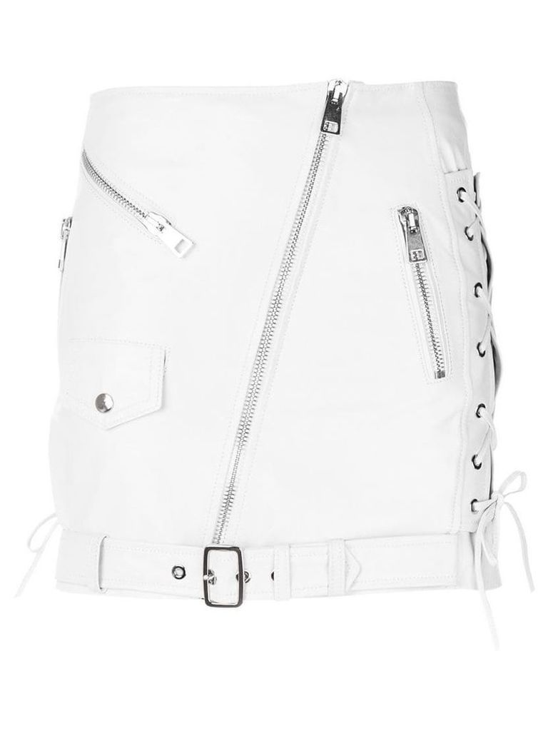 Manokhi off-center zip fastening skirt - White