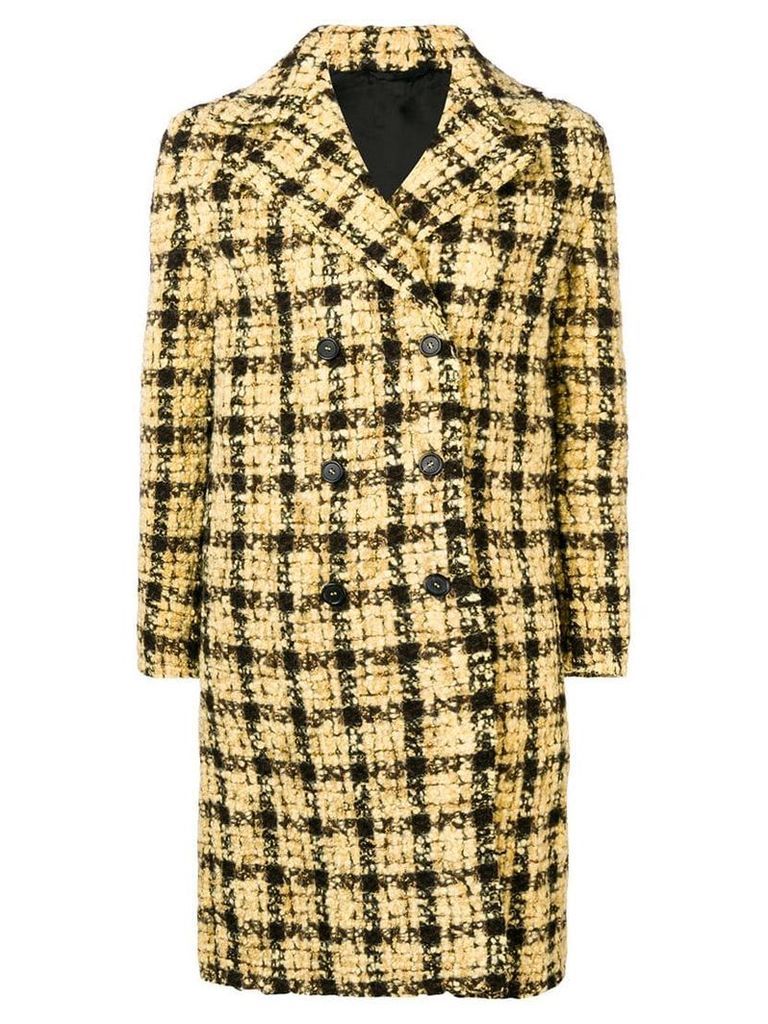 Ermanno Scervino plaid double-breasted coat - Yellow