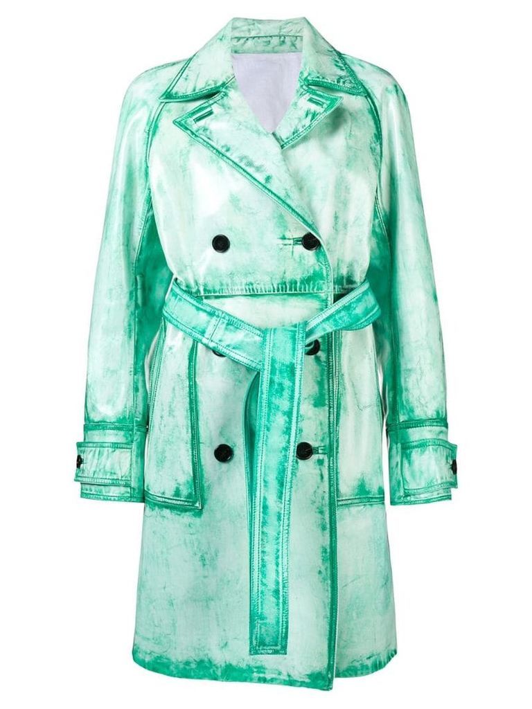 Calvin Klein 205W39nyc washed double breasted trench coat - Green