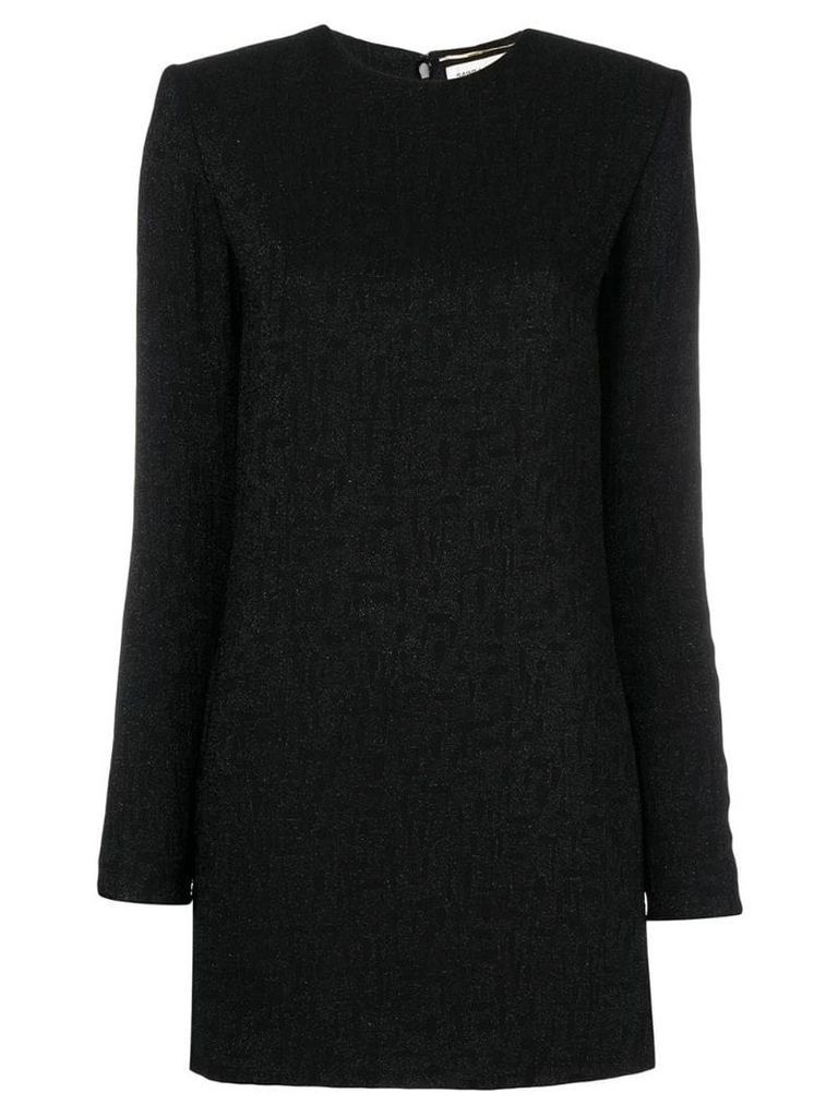 Saint Laurent jacquard pattern mini dress - Black