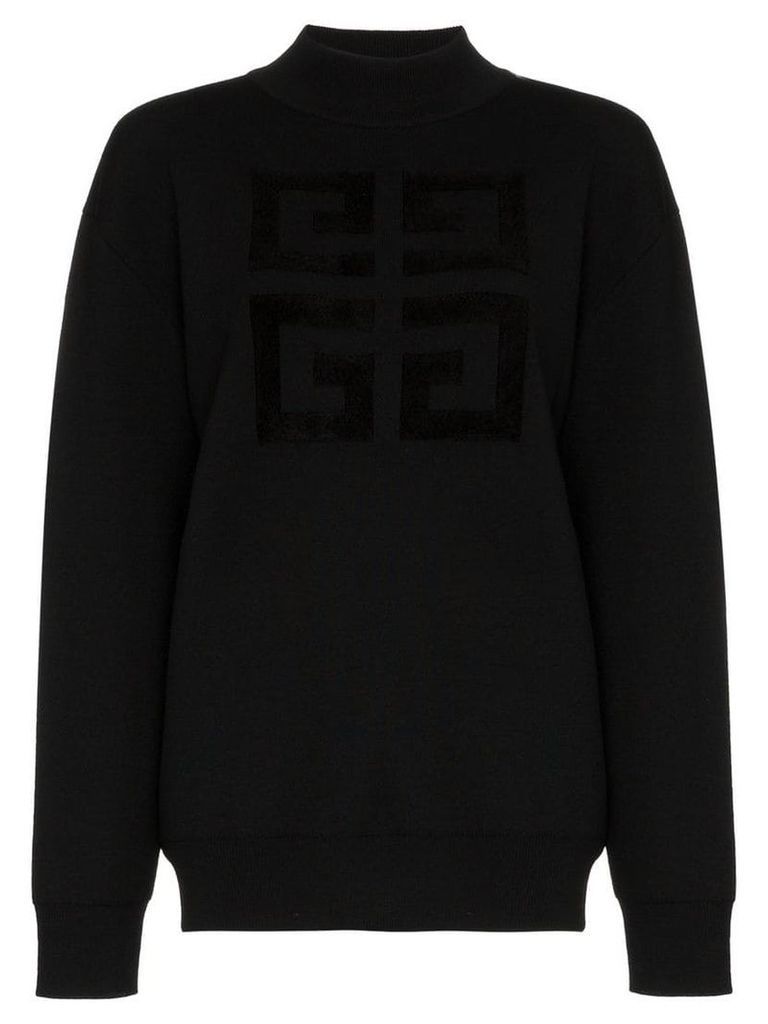 Givenchy logo print wool blend sweater - Black