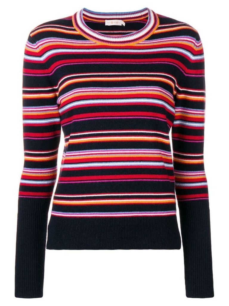 Tory Burch multi-stripe sweater - Blue
