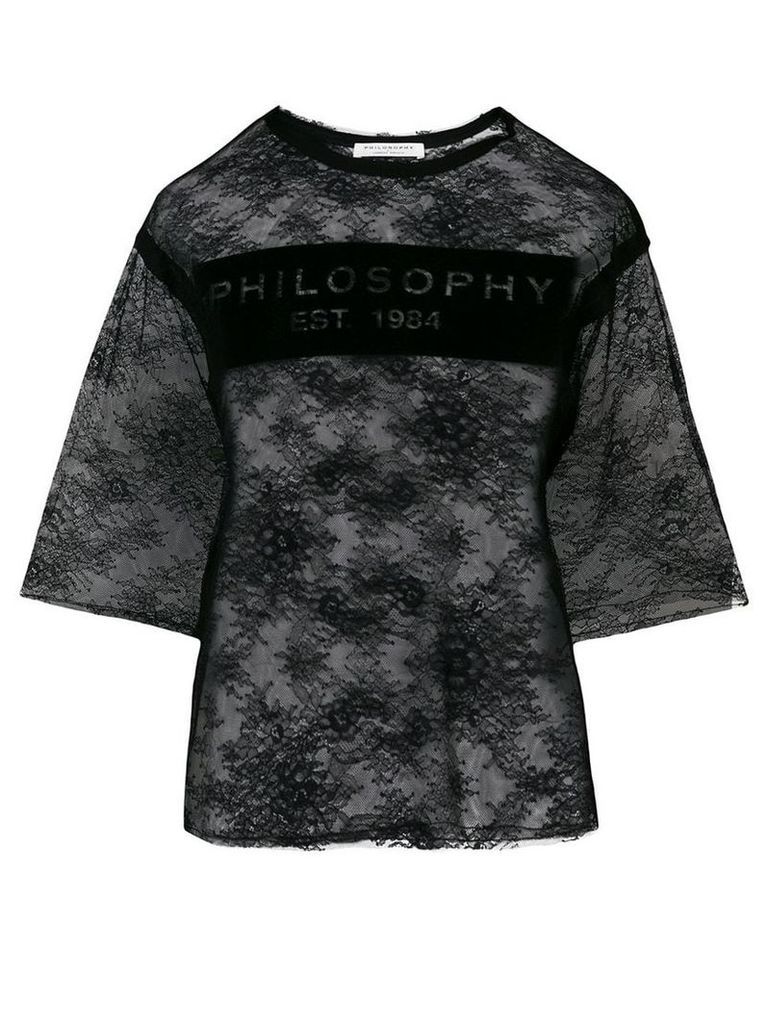 Philosophy Di Lorenzo Serafini lace logo T-shirt - Black