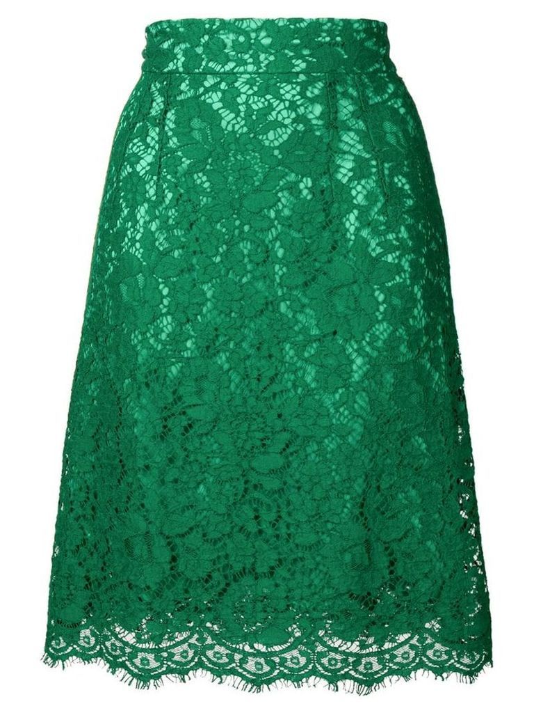 Dolce & Gabbana floral lace skirt - Green