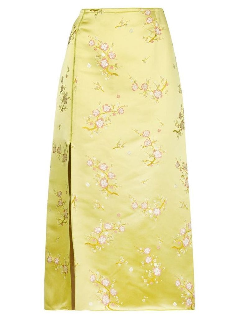 Kenzo floral print midi skirt - Yellow