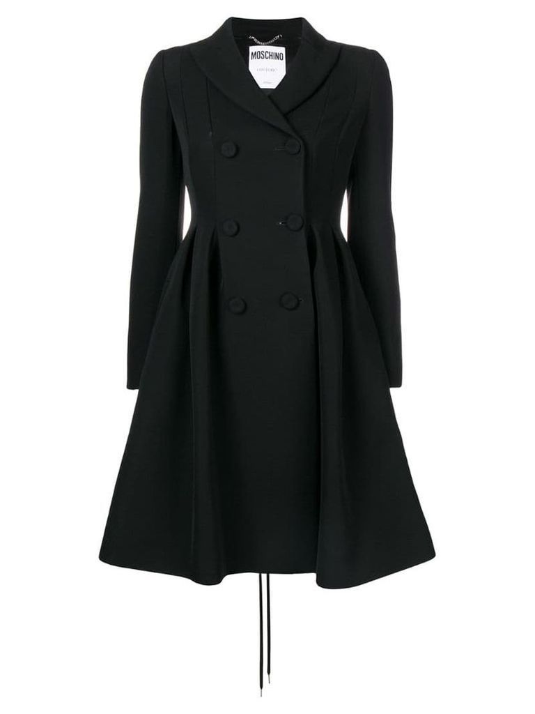 Moschino double-breasted flared coat - Black