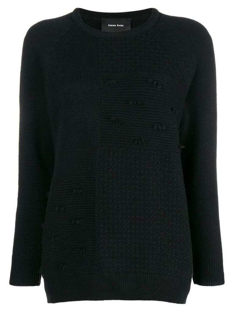 Simone Rocha patchwork knit sweater - Black