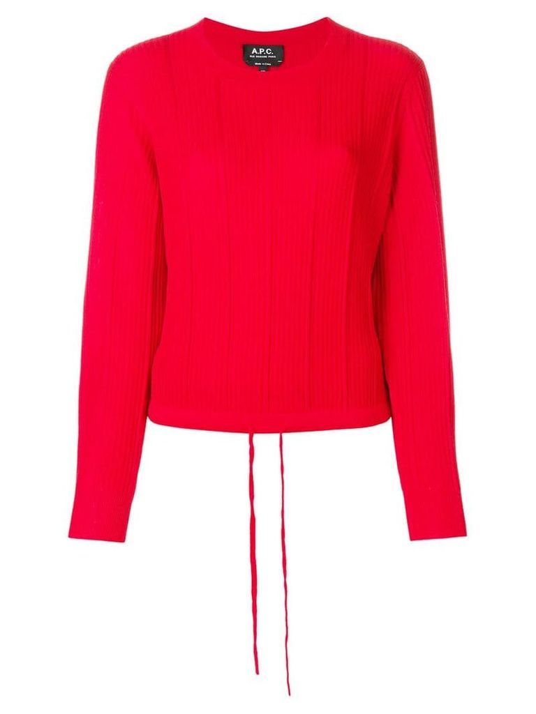 A.P.C. ribbed knit cropped top - Red