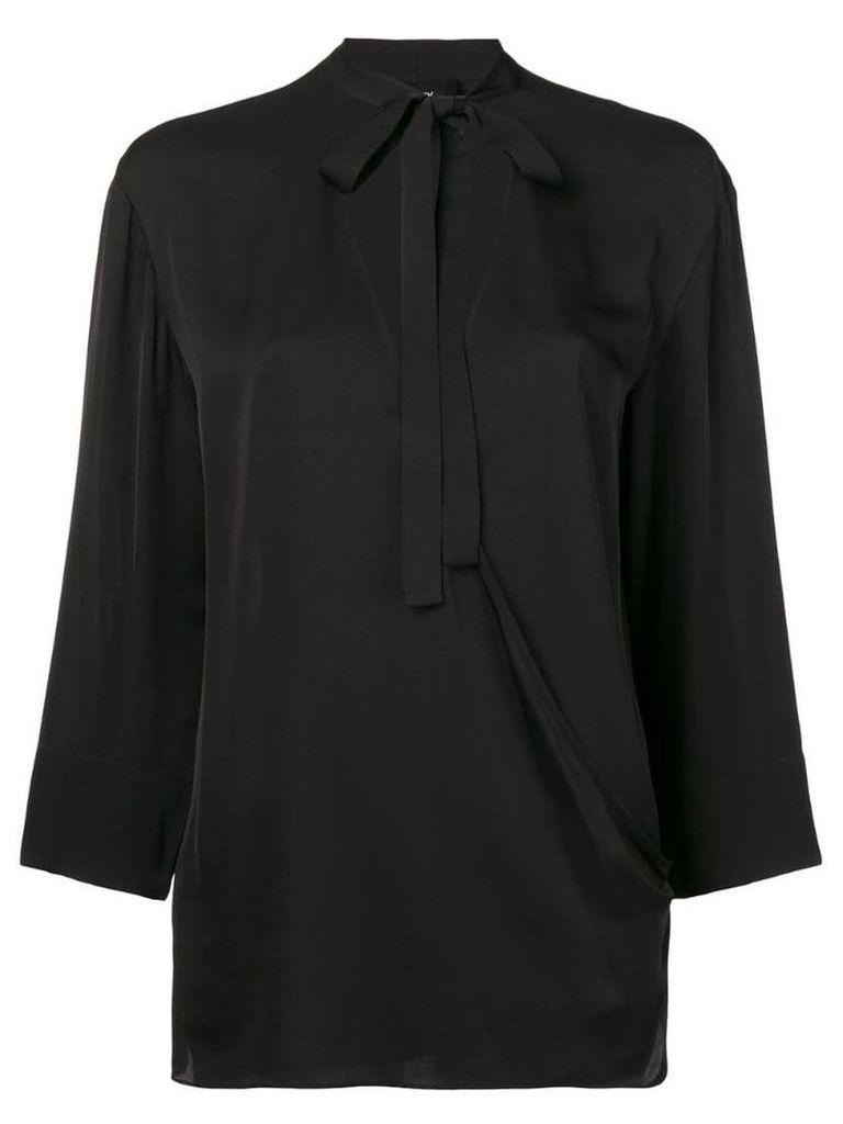 Theory neck-tied fitted blouse - Black