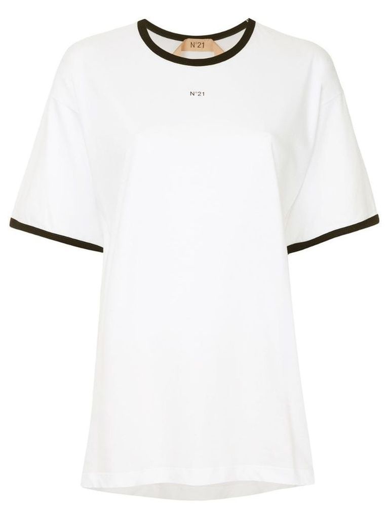 Nº21 contrast trim T-shirt - White