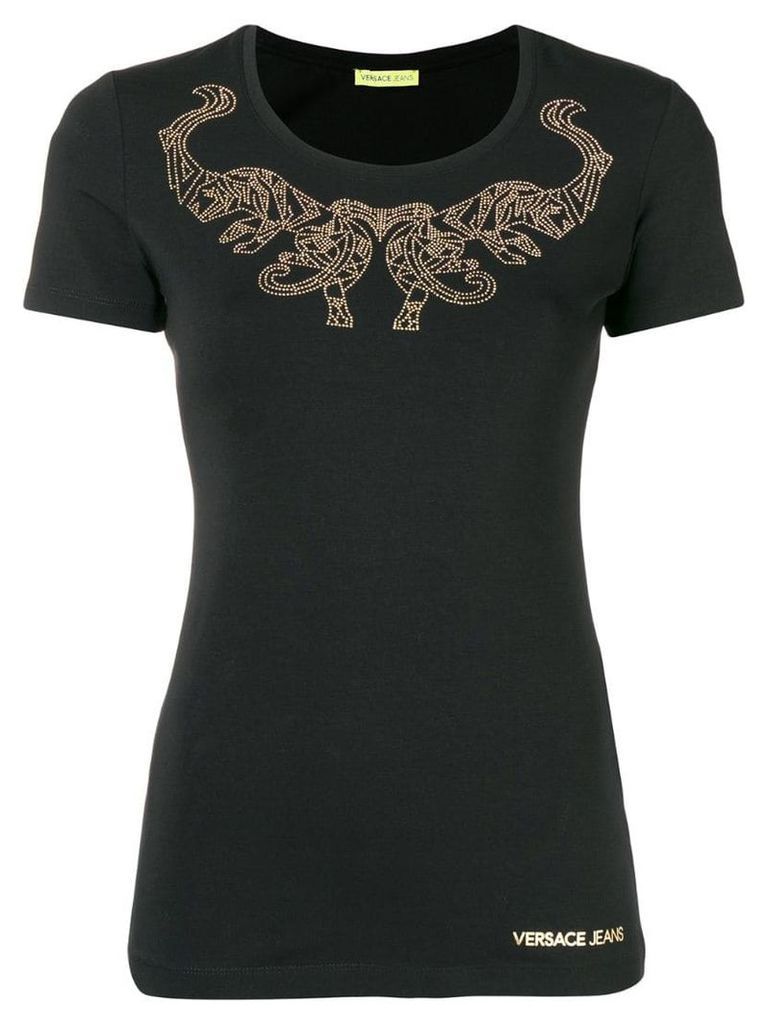 Versace Jeans studded elephant T-shirt - Black