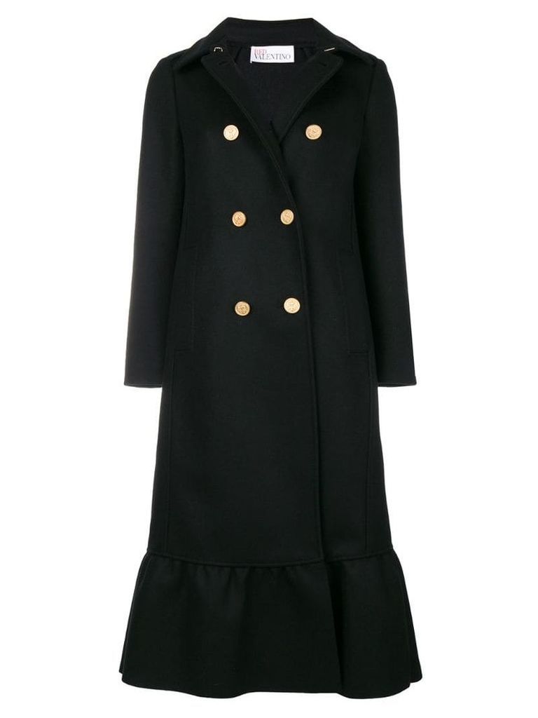 Red Valentino double-breasted flared coat - Black