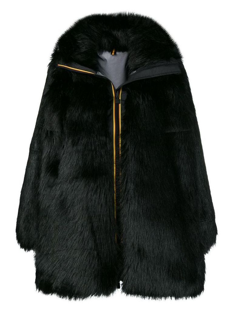 Faith Connexion zipped up fur coat - Black