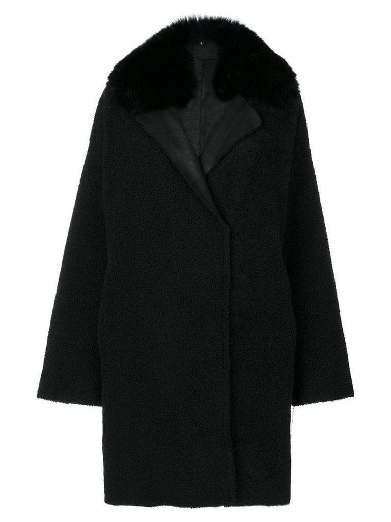 Guy Laroche fur trim coat - Black