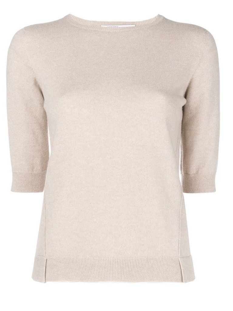 Agnona half sleeve sweater - Neutrals