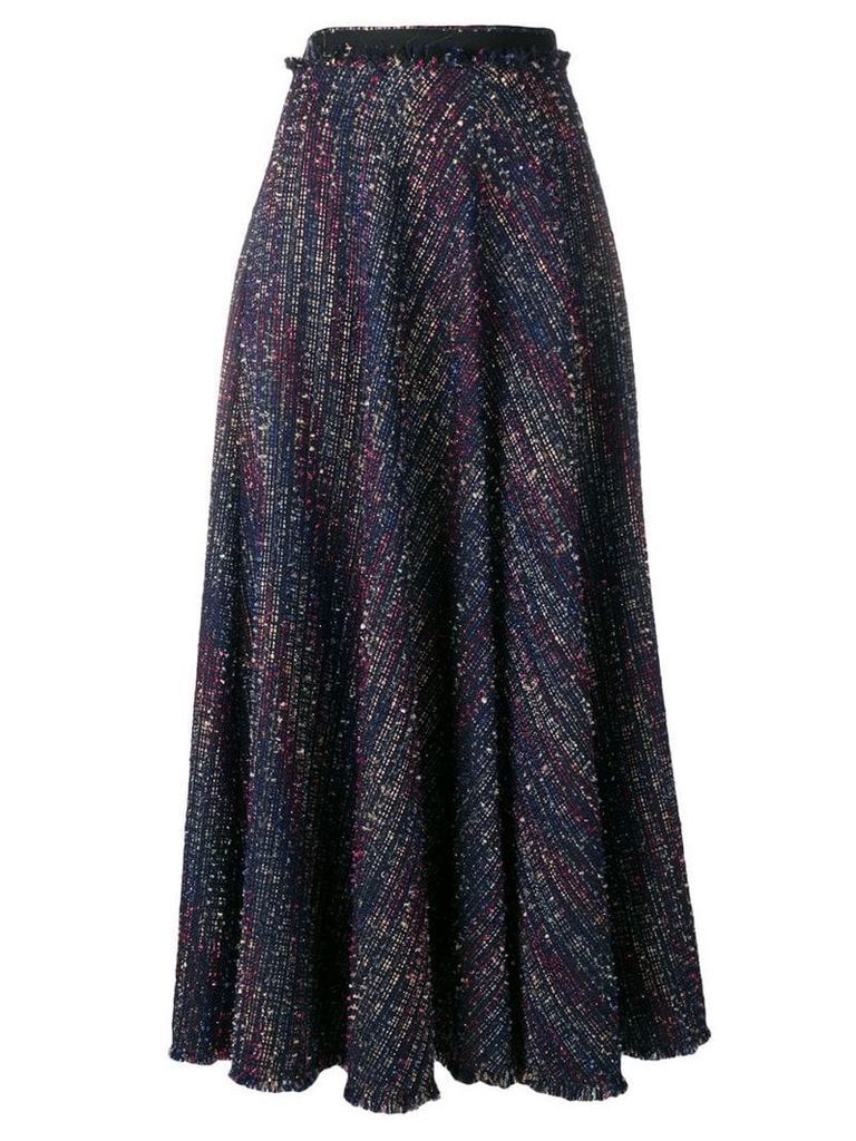 Talbot Runhof sparkle tweed skirt - Blue