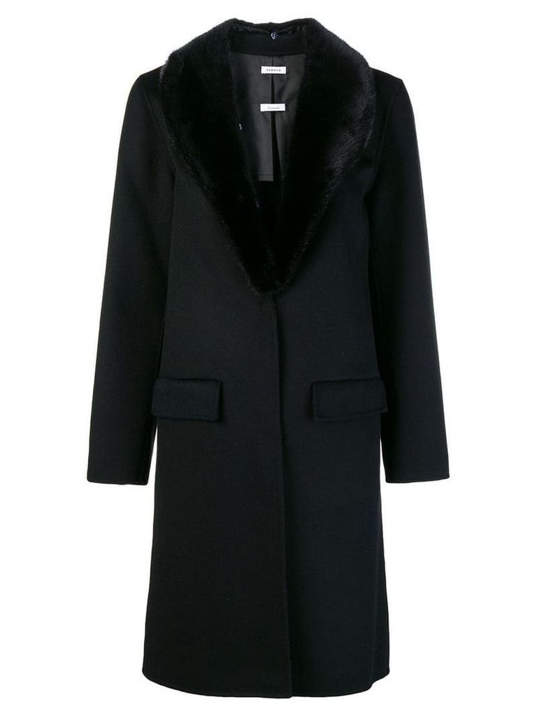 P.A.R.O.S.H. fur trimmed coat - Black