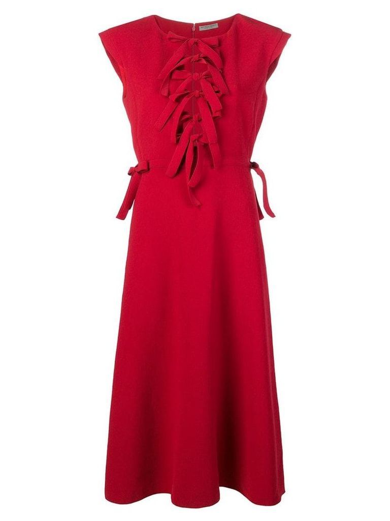 Bottega Veneta bow front midi dress - Red
