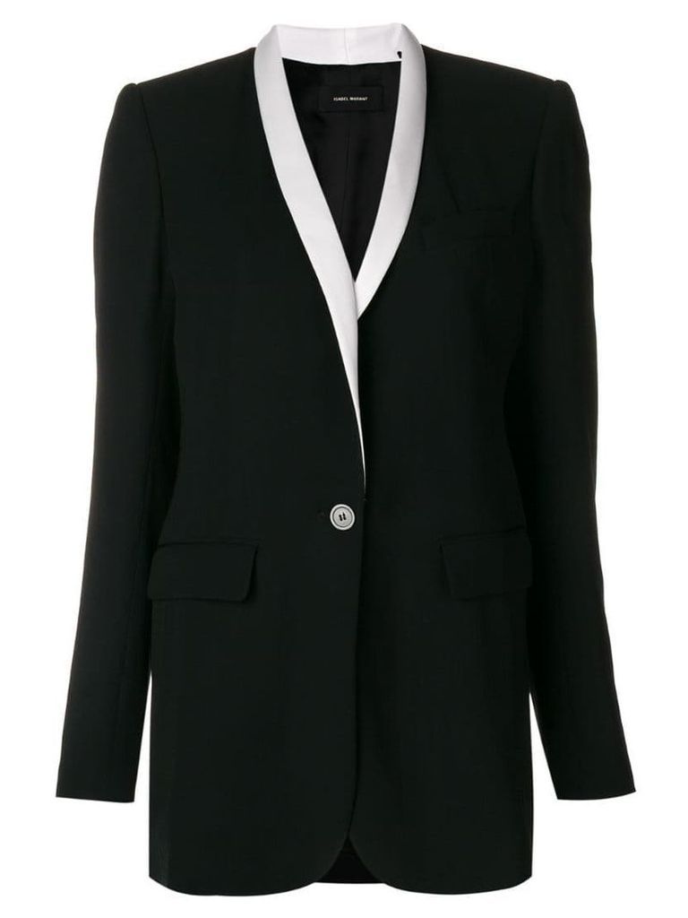 Isabel Marant contrast lapel blazer - Black