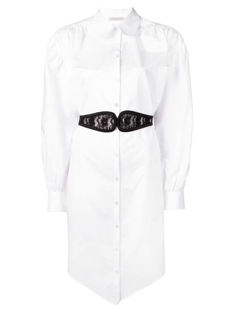 Christopher Kane lace crotch shirt dress - White