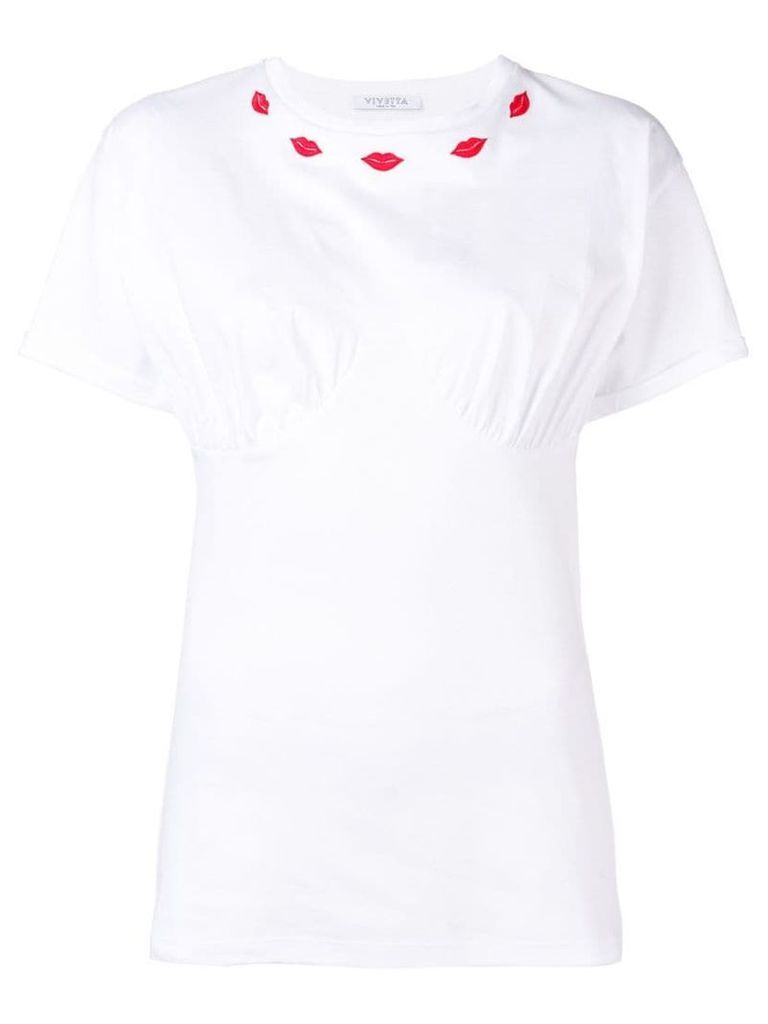 Vivetta lips print bustier T-shirt - White