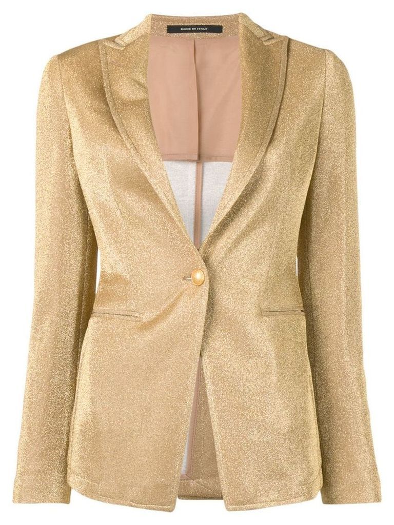Tagliatore glitter metallic blazer jacket - Gold