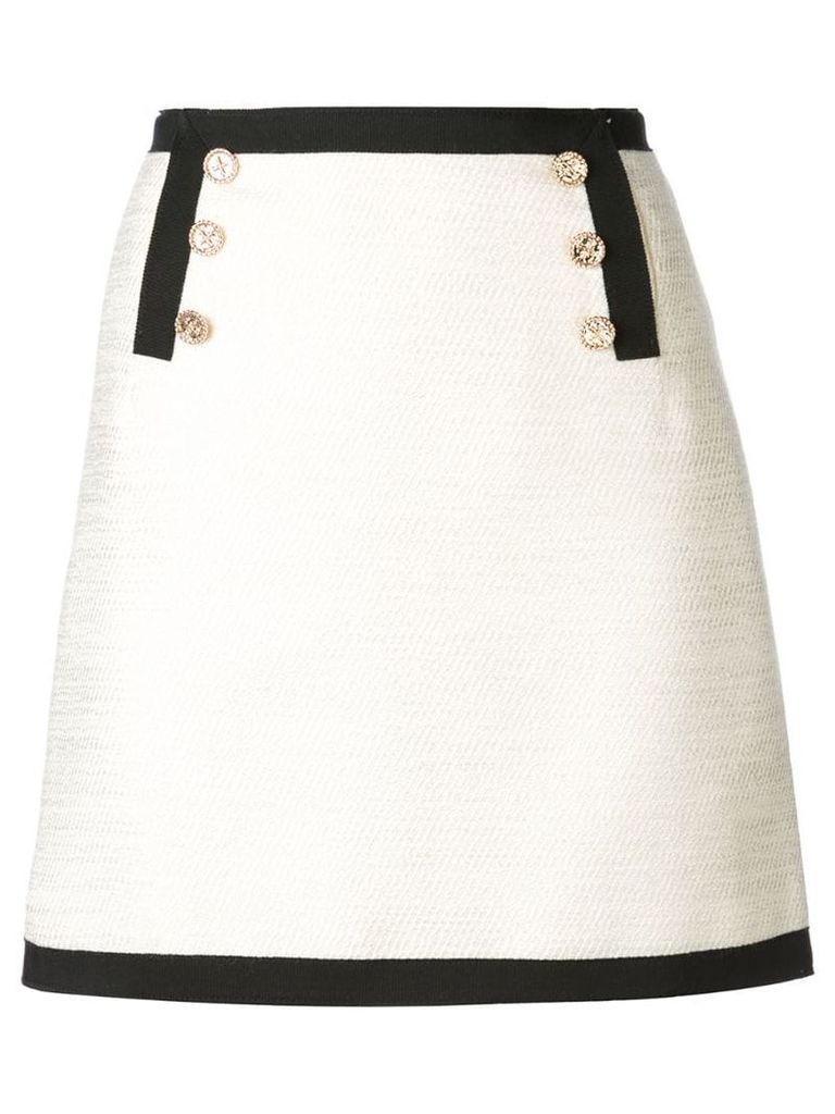 Edward Achour Paris tweed mini skirt - White