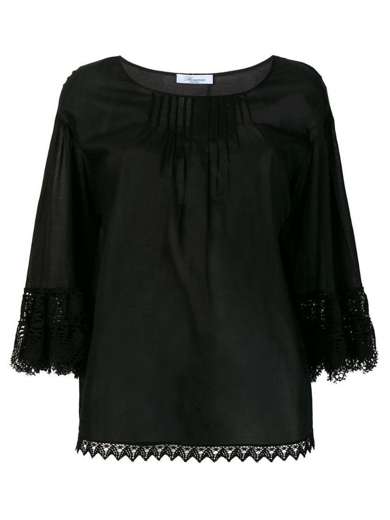 Blumarine scalloped detail blouse - Black