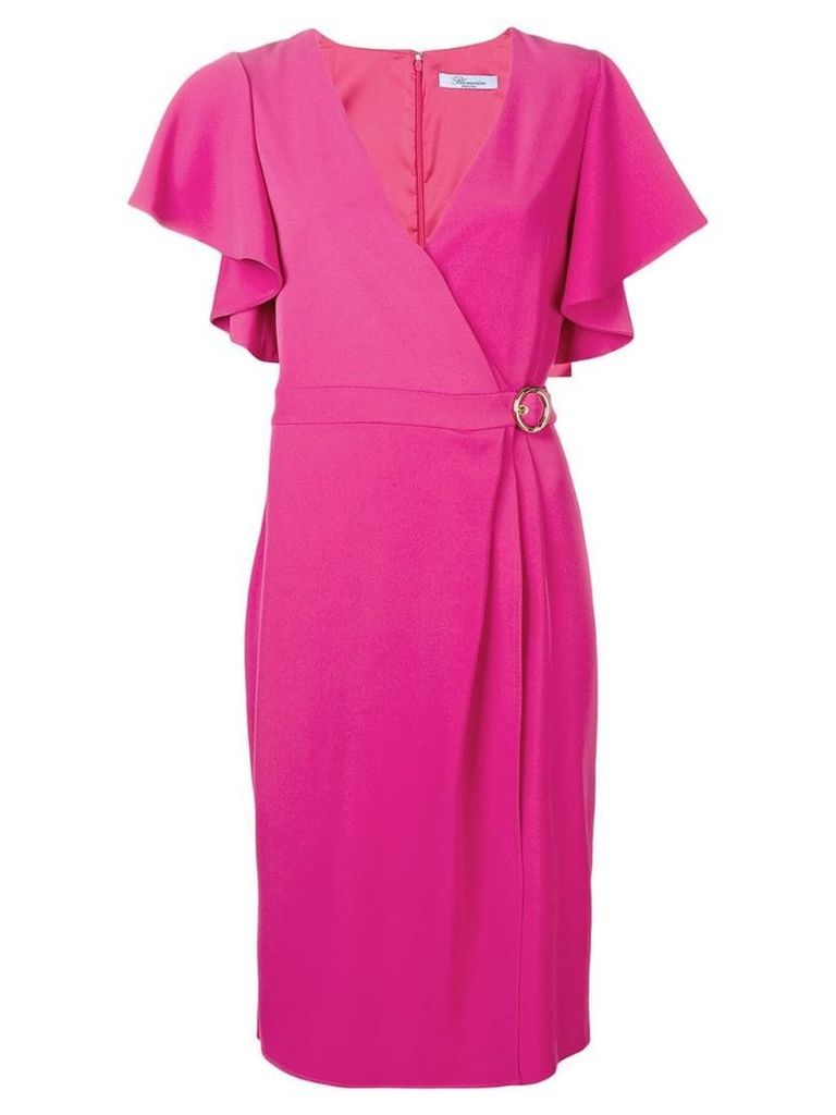 Blumarine ruffled sleeves wrap dress - Pink