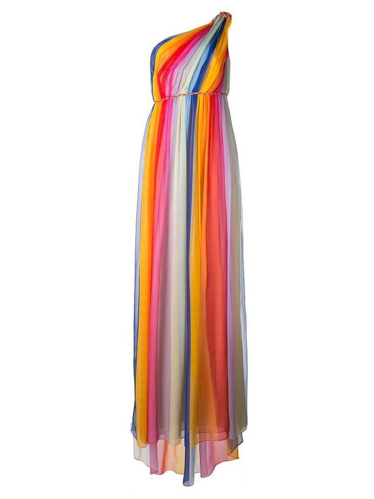 Carolina Herrera one shoulder striped gown - Multicolour