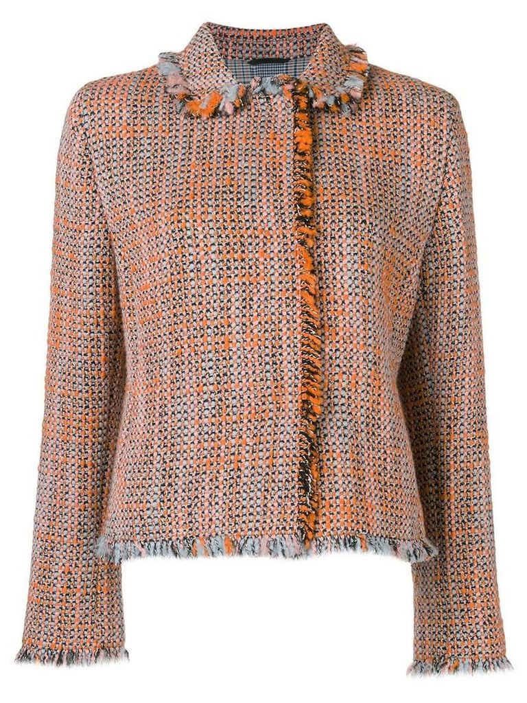 Akris Punto asymmetric tweed jacket - Orange