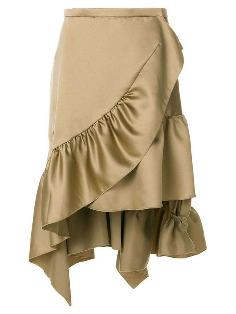 Koché asymmetric frill skirt - Green