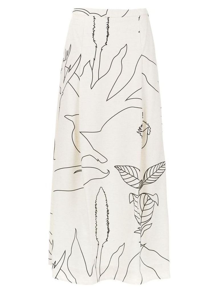 Alcaçuz Ferrugem printed skirt - White